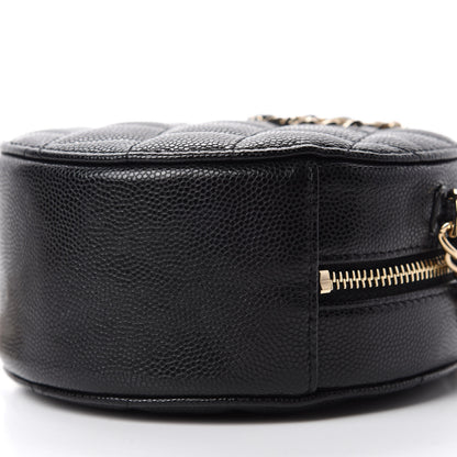 Chanel Caviar Quilted French New Wave Round Clutch With Chain Black 7 of 11