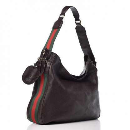 Gucci Pebbled Calfskin Medium Heritage Shoulder Bag Dark Brown 3 of 12