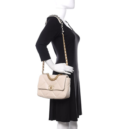 Chanel Goatskin Quilted Medium 19 Flap Beige 2 of 11
