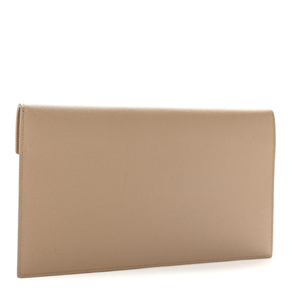 Saint Laurent Grain De Poudre Uptown Pouch Dark Beige 3 of 9