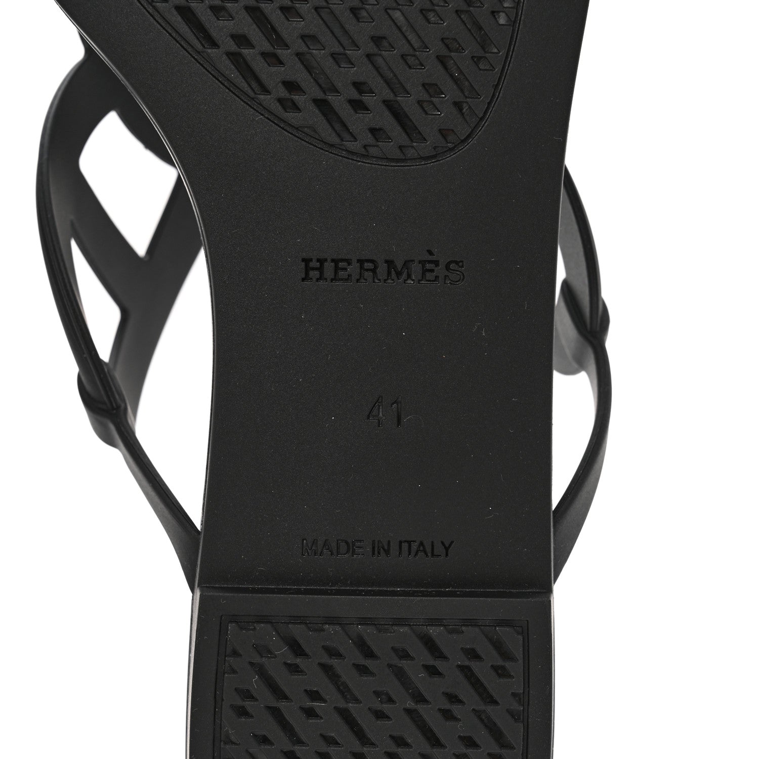 Hermes Rubber Womens Egerie Sandals 41 Black 6 of 9