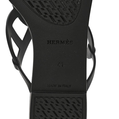 Hermes Rubber Womens Egerie Sandals 41 Black 6 of 9