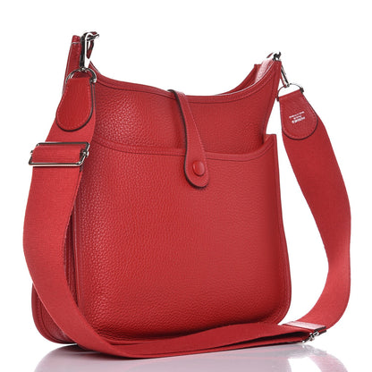 Hermes Taurillon Clemence Evelyne III PM Rouge Casaque 3 of 9