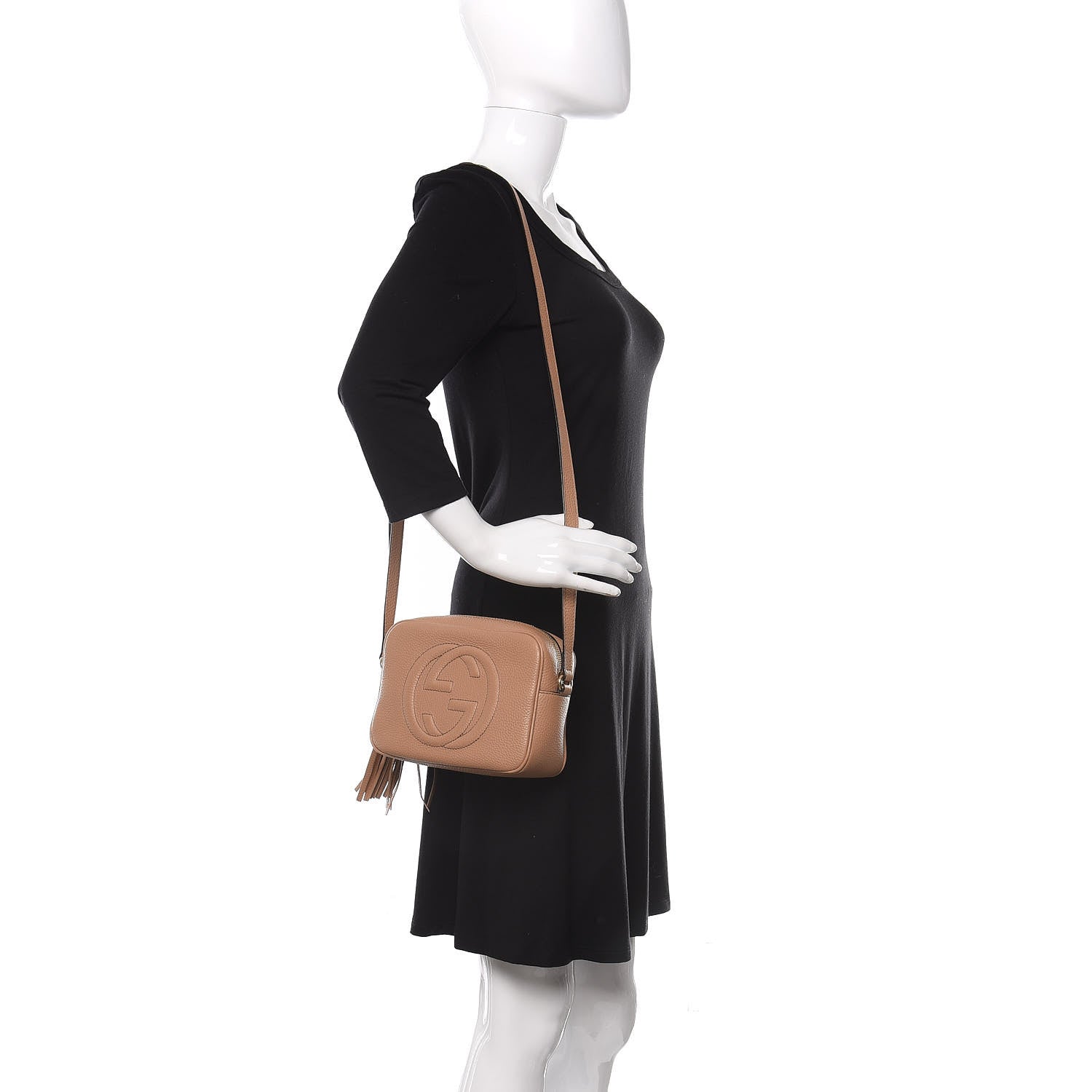 Gucci Pebbled Calfskin Small Soho Disco Bag Rose Beige 2 of 14