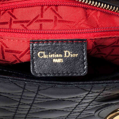Christian Dior Lambskin Cannage Medium Lady Dior Black 9 of 11
