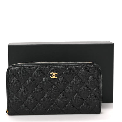 Chanel Caviar Quilted Large Gusset Zip Around Wallet Black 11 of 11