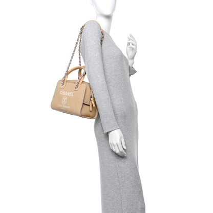 Chanel Canvas Deauville Small Bowling Bag Beige 2 of 10