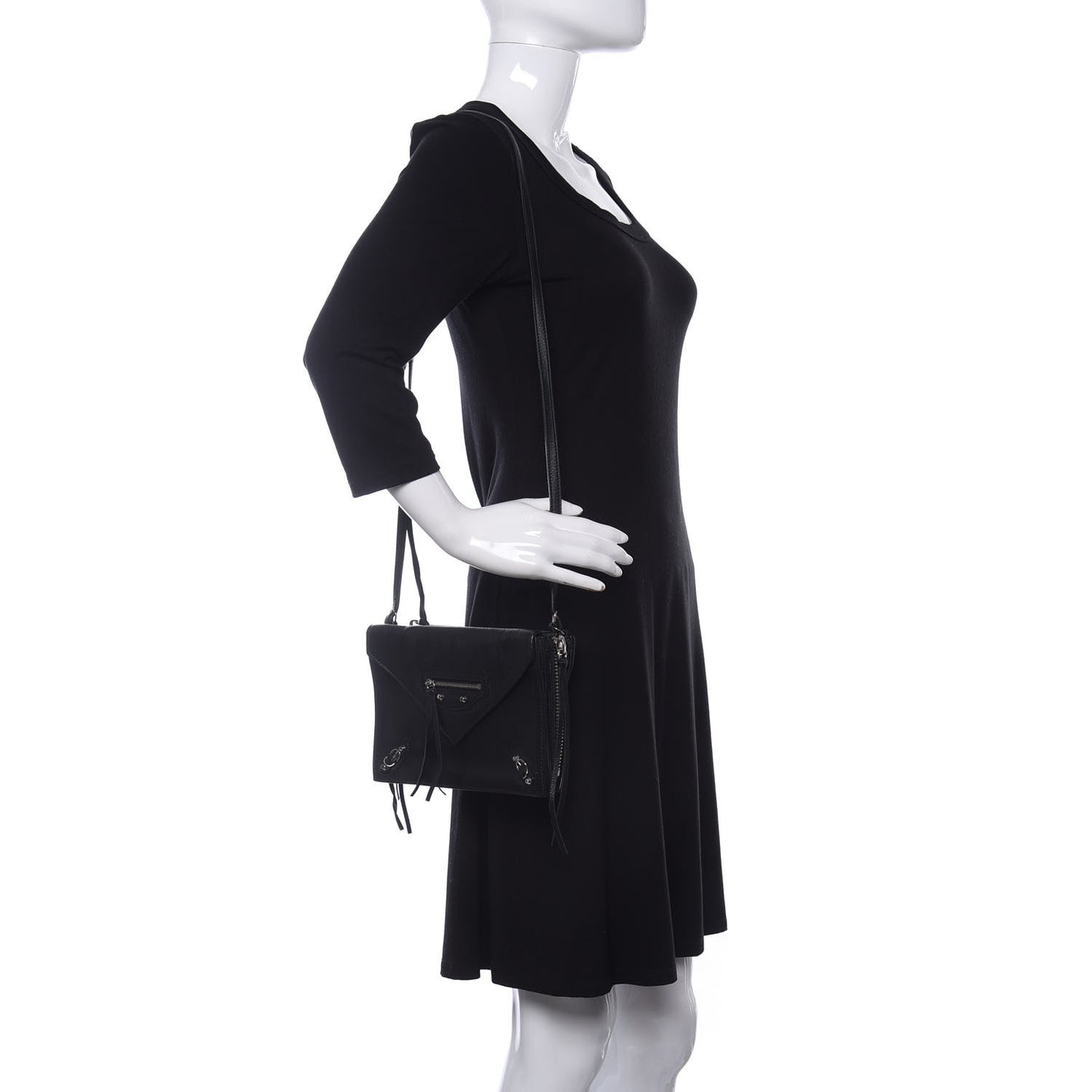 Veau Papier Triple XS Zip Around Crossbody Black