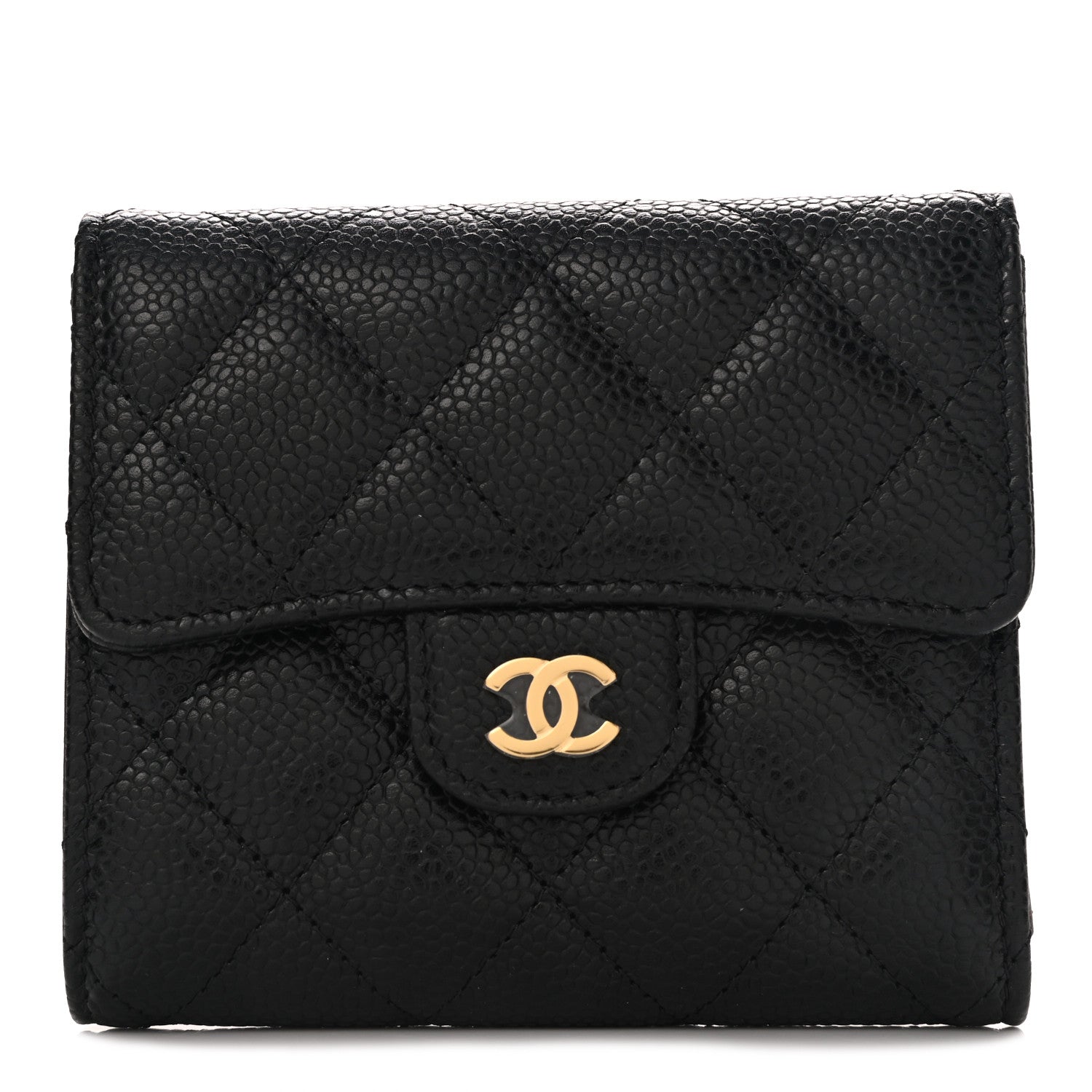 Chanel Caviar Quilted Compact Flap Wallet Black 1 of 10