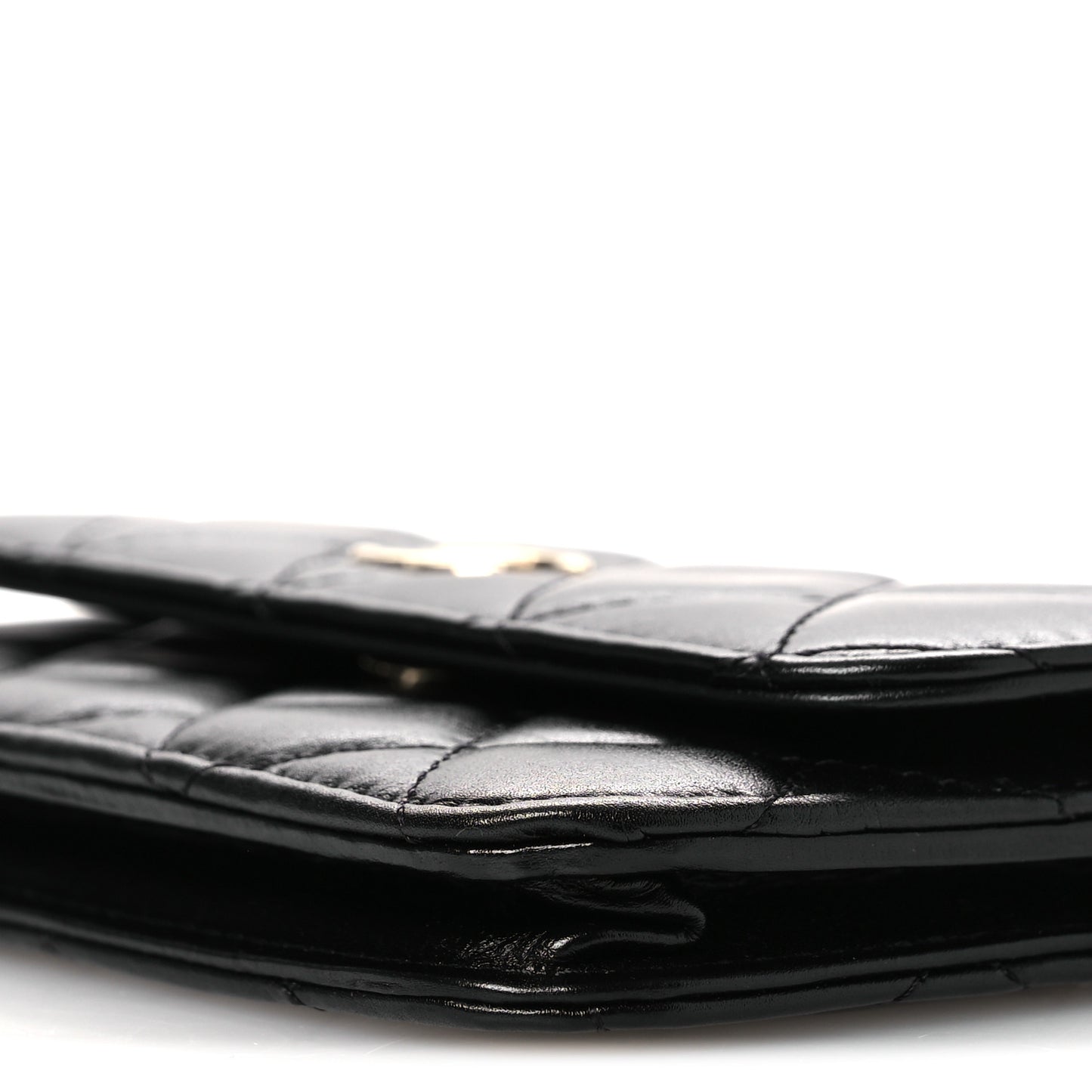 Calfskin Quilted Mini Maxi Pearls Wallet On Chain WOC Black