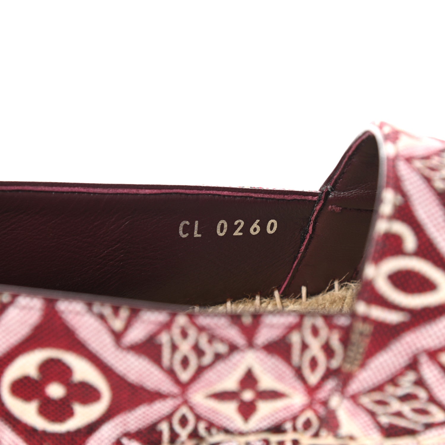 Louis Vuitton Jacquard Since 1854 Starboard Espadrille Flats 37.5 Bordeaux 8 of 9