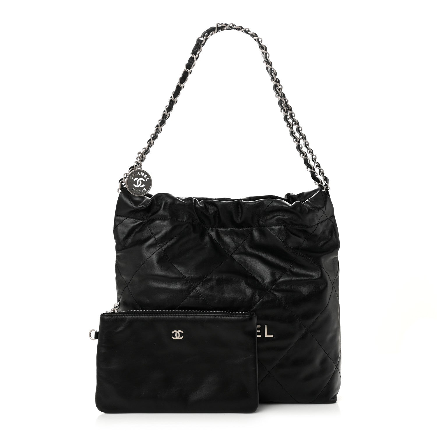 Chanel Shiny Calfskin Quilted Small Chanel 22 Black 3 of 11