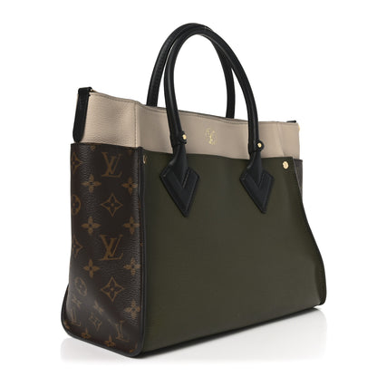 Louis Vuitton Calfskin Monogram On My Side MM Laurier Green Toffee Latte Beige 3 of 9