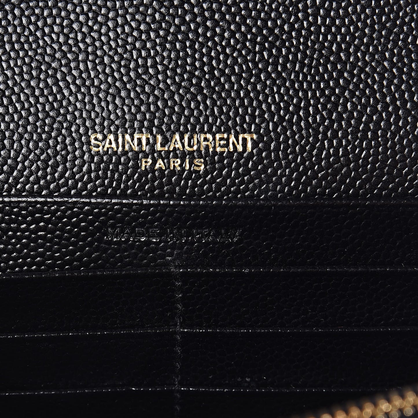 Grain De Poudre Matelasse Chevron Monogram Chain Wallet Black
