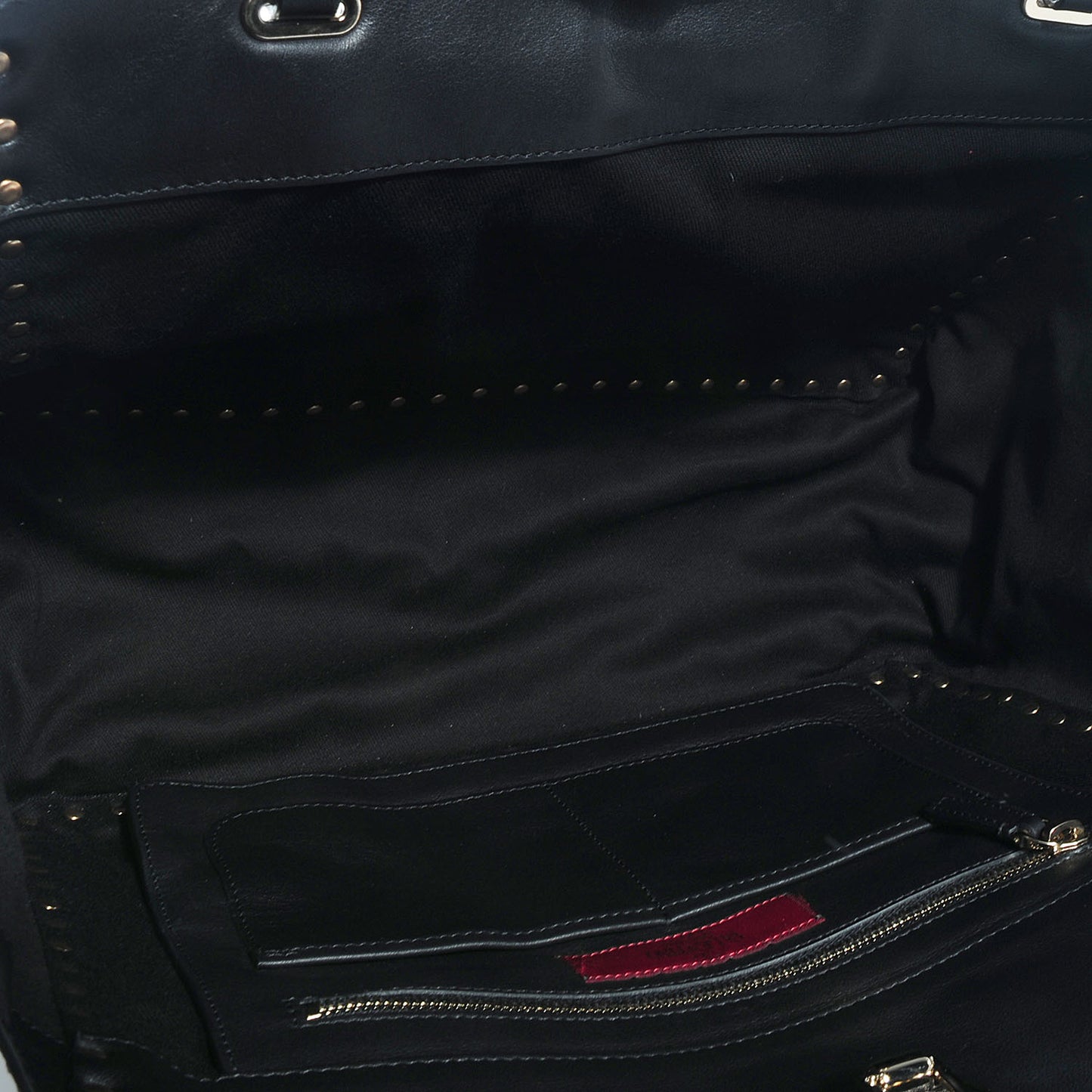 Vitello Medium Rockstud Tote Black