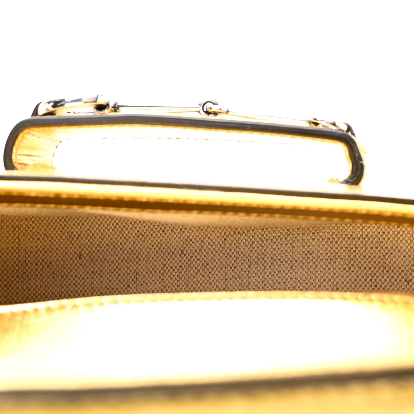 Metallic Demetra Mini Horsebit 1955 Asymmetric Shoulder Bag Gold