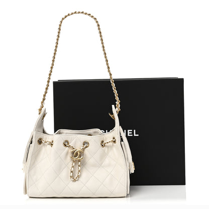 Chanel Caviar Quilted Mini Chanel 25 Handbag White 11 of 11