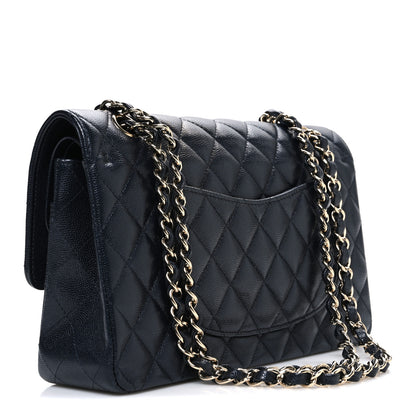 Chanel Caviar Quilted Medium Double Flap Navy 2 of 9