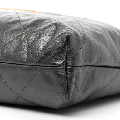 Chanel Shiny Calfskin Quilted Small Chanel 22 Grey 8 of 8