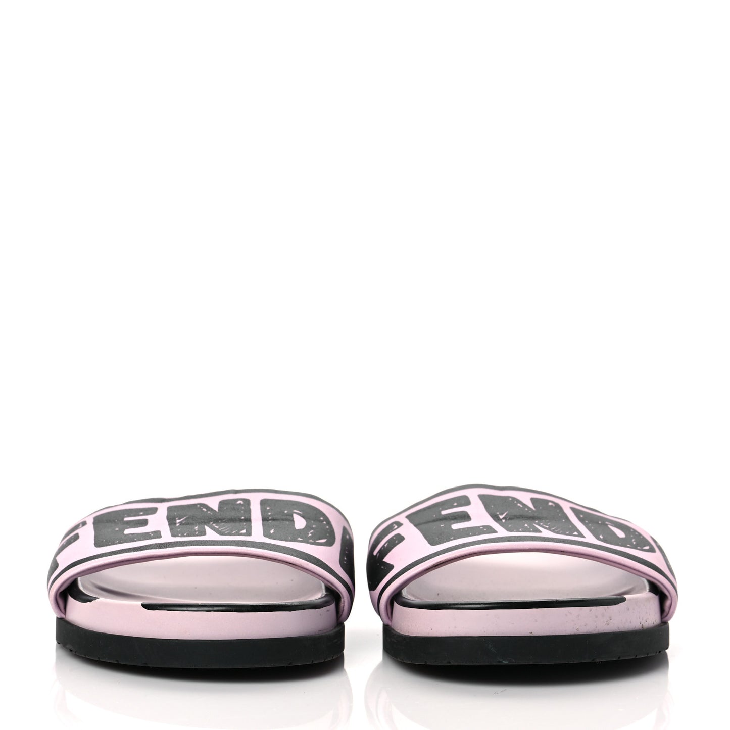 X JOSHUA VIDES Roma Calfskin Fussbetts Slide Sandals 41 Pink Xiloph White Black