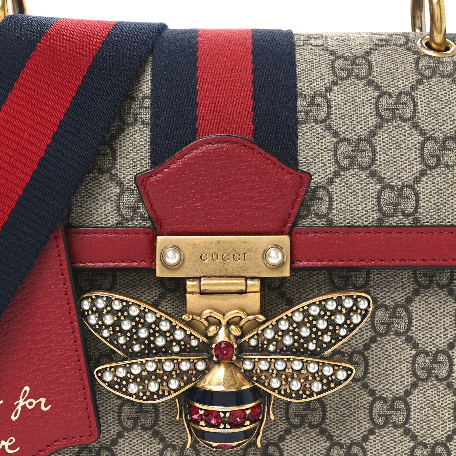 Gucci GG Supreme Monogram Small Queen Margaret Top Handle Bag Red 8 of 11