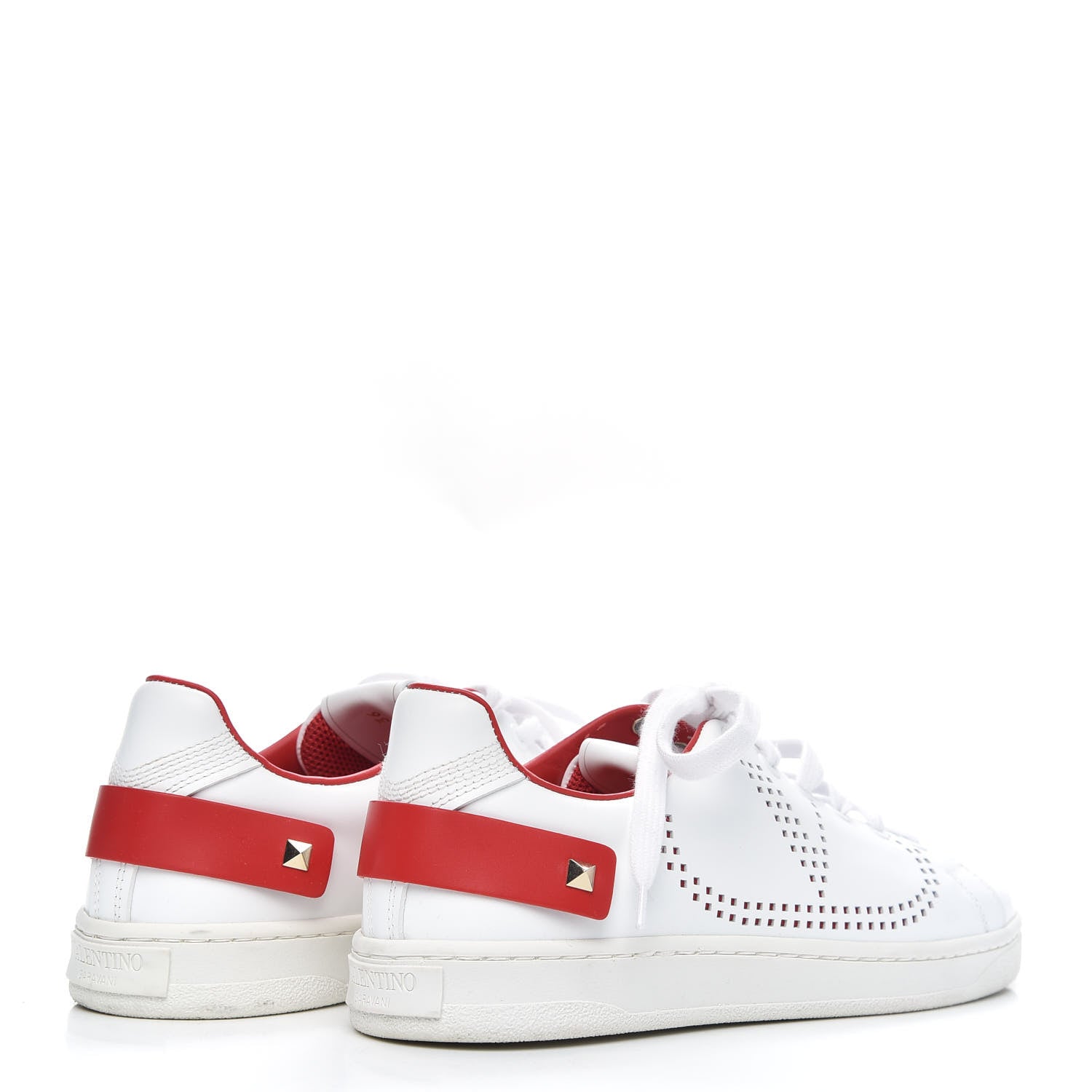 Valentino Garavani Calfskin Womens Backnet Sneakers 36 White Rosso Valentino 4 of 9