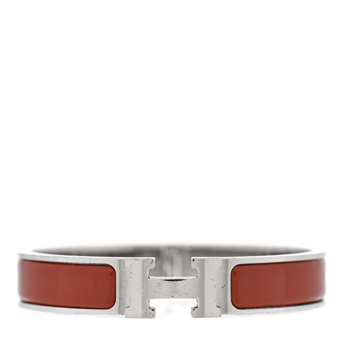 Hermes Enamel Narrow Clic Clac H Bracelet GM Terracotta 1 of 4