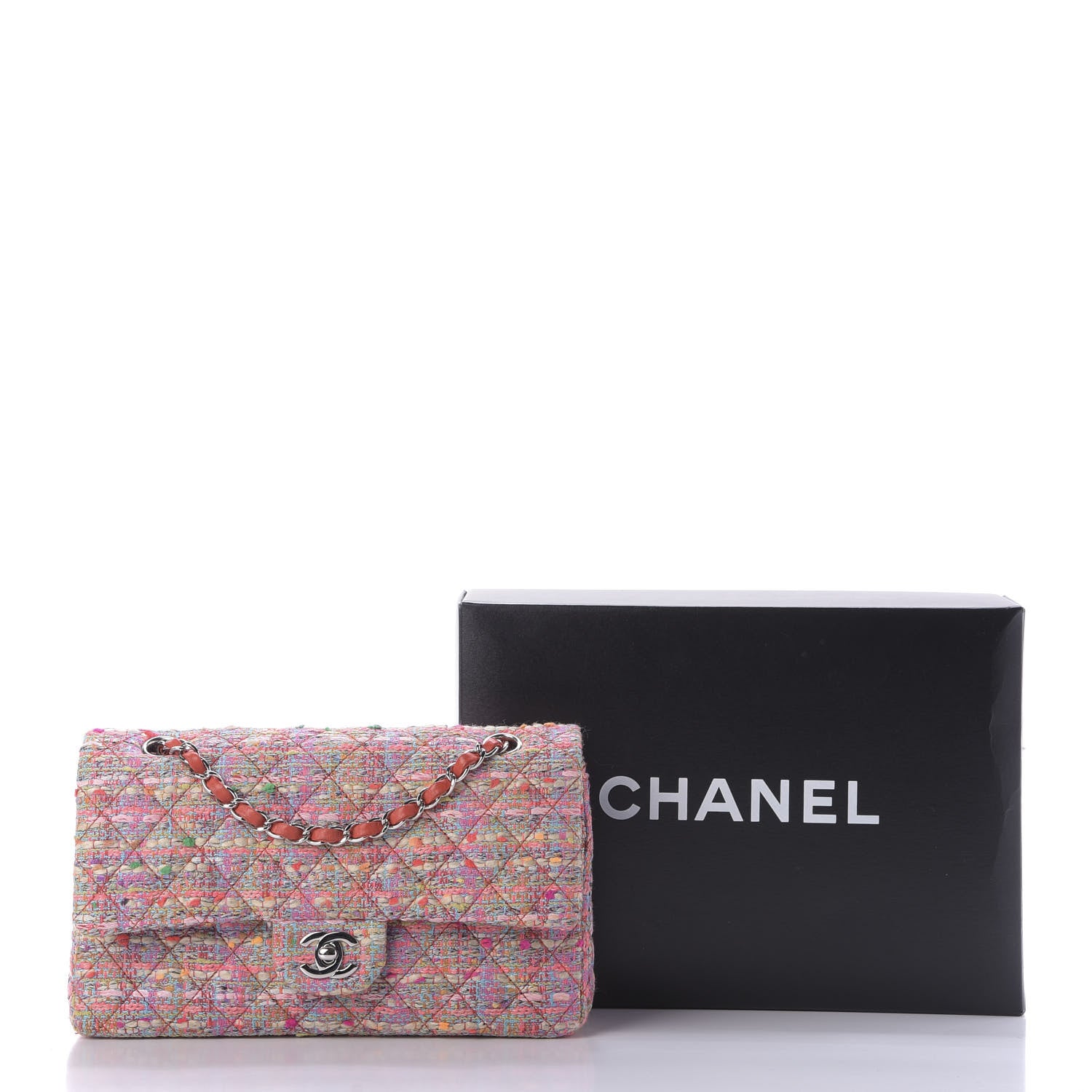 Chanel Tweed Quilted Medium Double Flap Multicolor 9 of 9