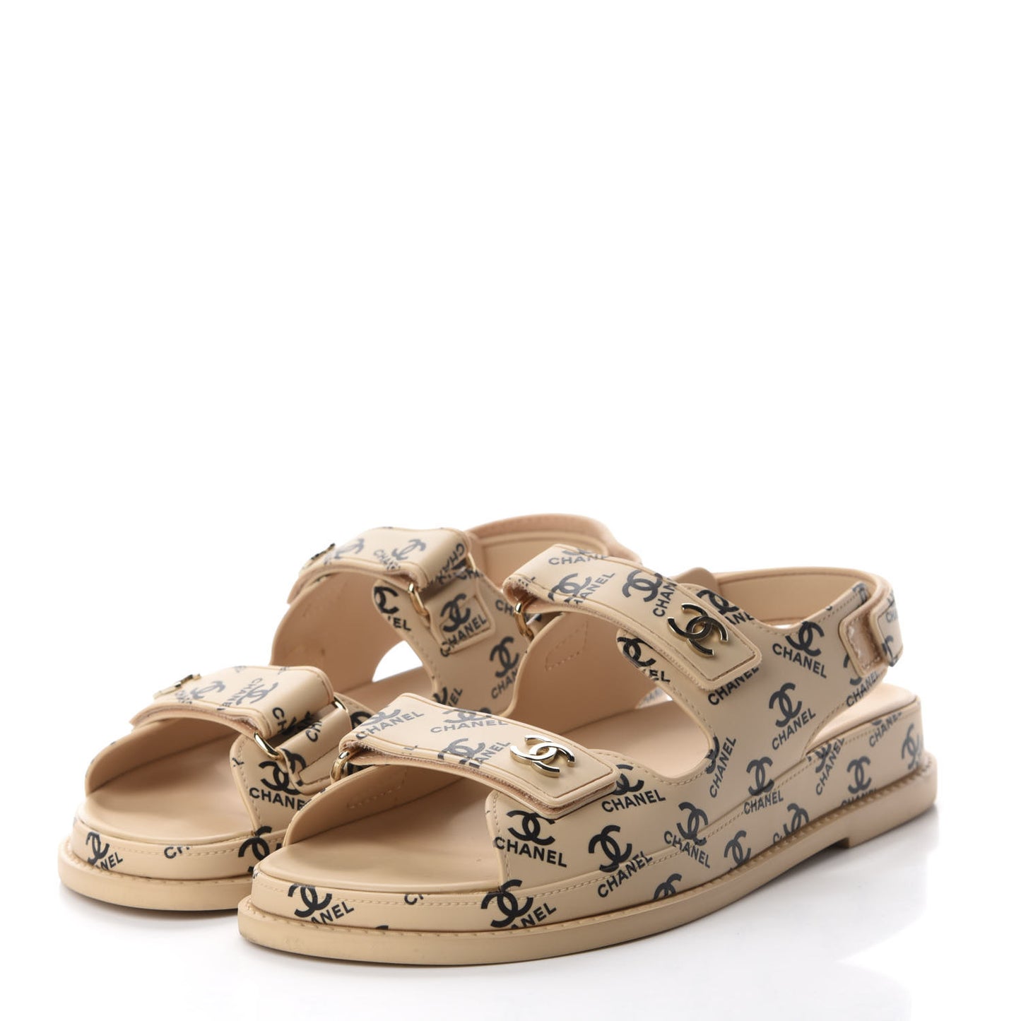 Rubber CC Dad Sandals 38 Beige