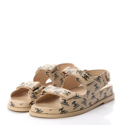Chanel Rubber CC Dad Sandals 38 Beige 3 of 11