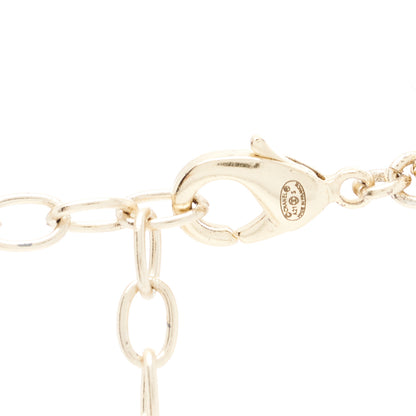 Chanel Pearl Beaded CC Charm Drop Multi Strand Lariat Necklace Pearly White Gold 4 of 5