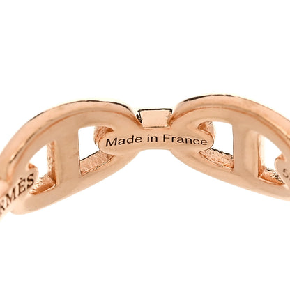 Hermes 18K Rose Gold PM Chaine d'Ancre Enchainee Ring 52 6 5 of 9