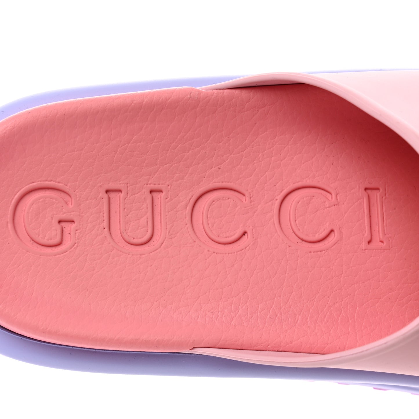 Soft Rubber Womens Interlocking G Platform 42mm Slide Sandals 36 Sugar Pink