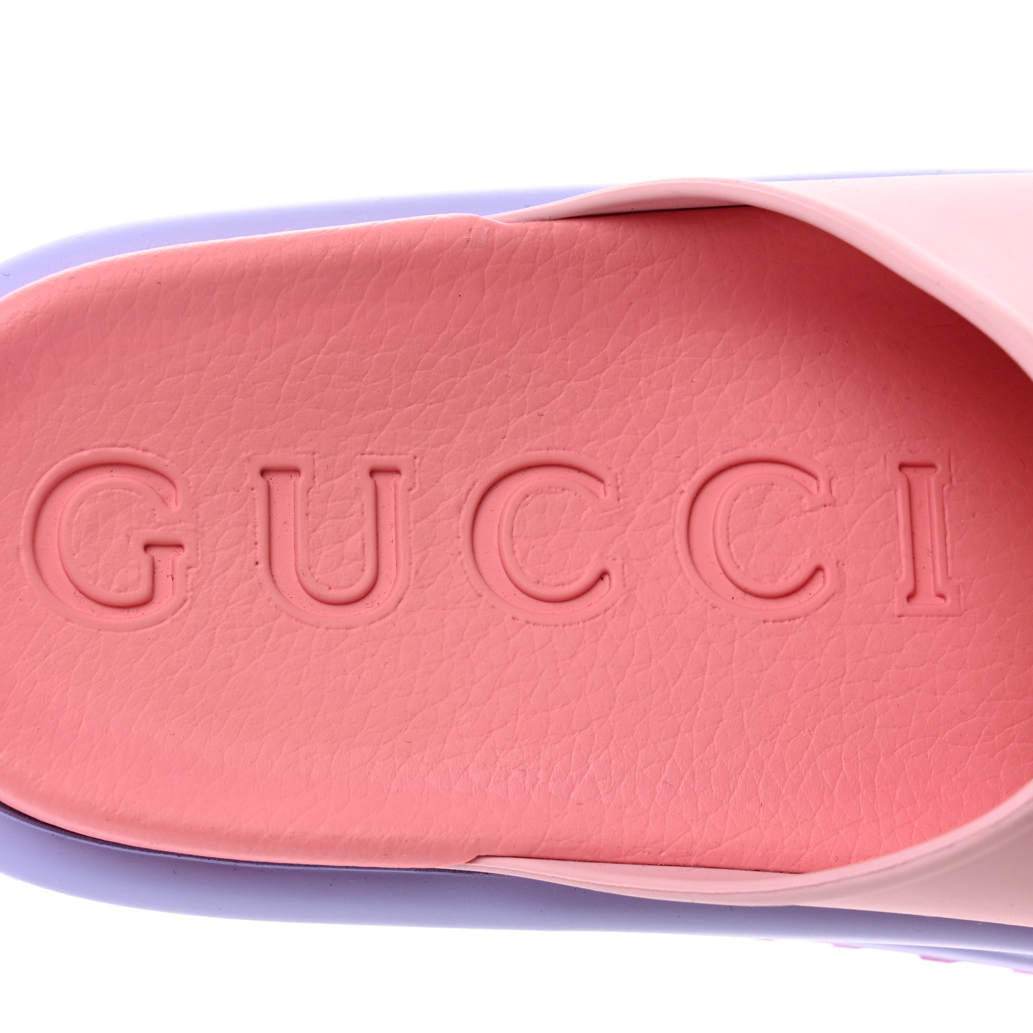 Gucci Soft Rubber Womens Interlocking G Platform 42mm Slide Sandals 36 Sugar Pink 8 of 9