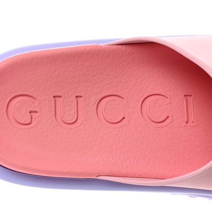 Gucci Soft Rubber Womens Interlocking G Platform 42mm Slide Sandals 36 Sugar Pink 8 of 9