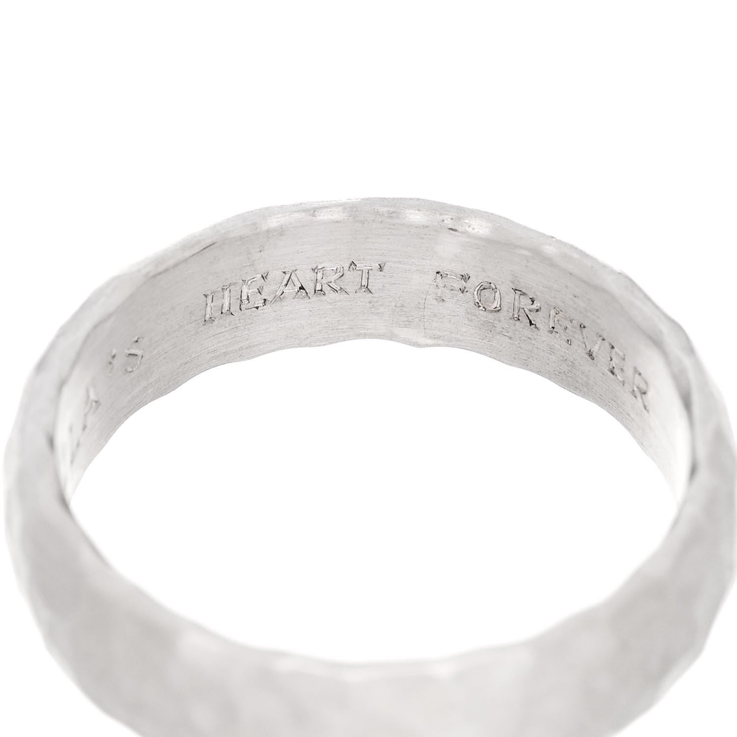 Tiffany 18K White Gold 6mm Mens Hammered Ring 62 10 6 of 6