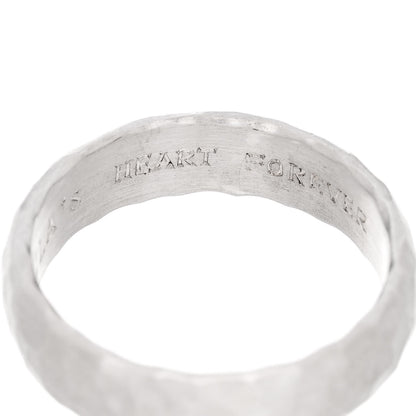 Tiffany 18K White Gold 6mm Mens Hammered Ring 62 10 6 of 6