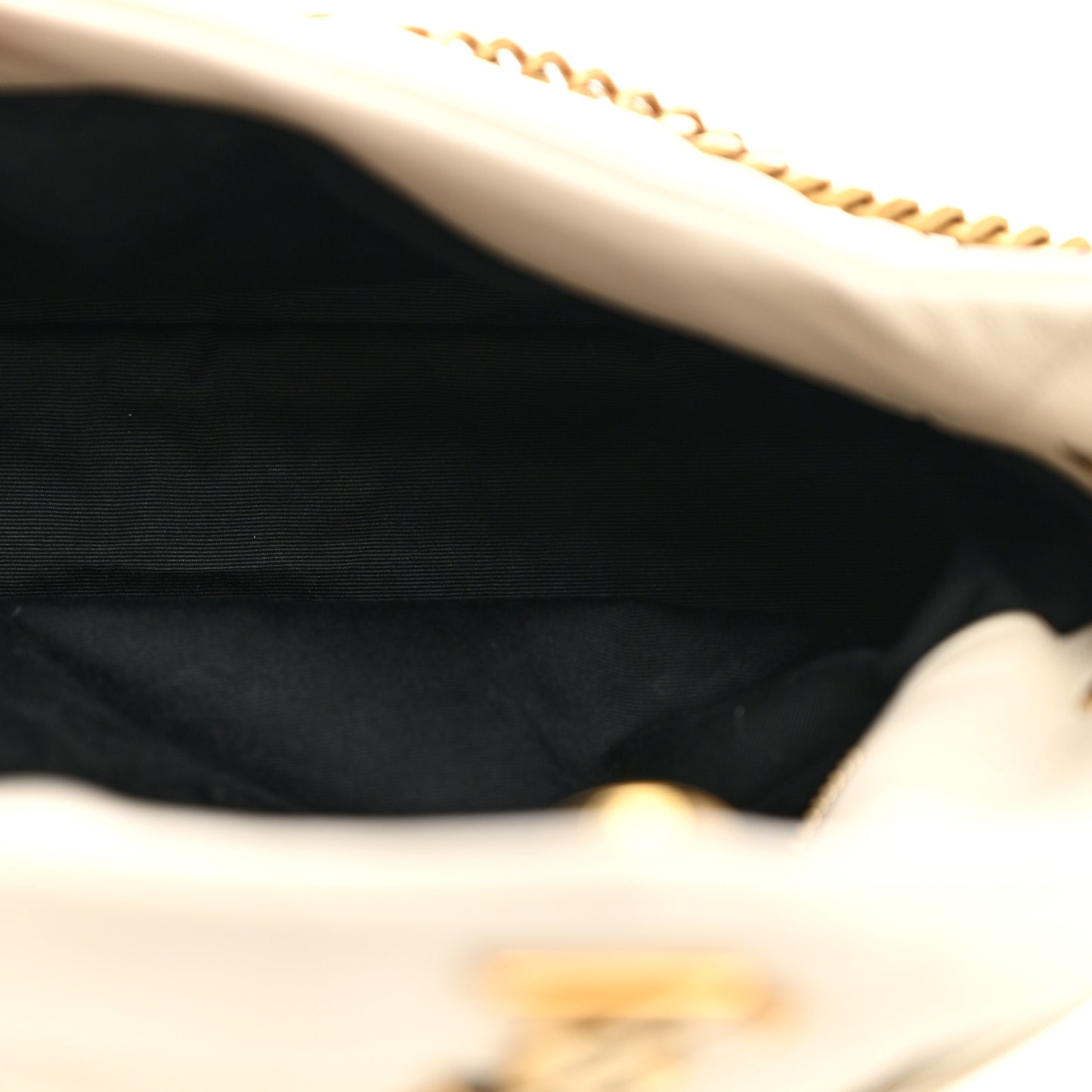 Lambskin Quilted Small Loulou Puffer Monogram Chain Satchel Crema Soft