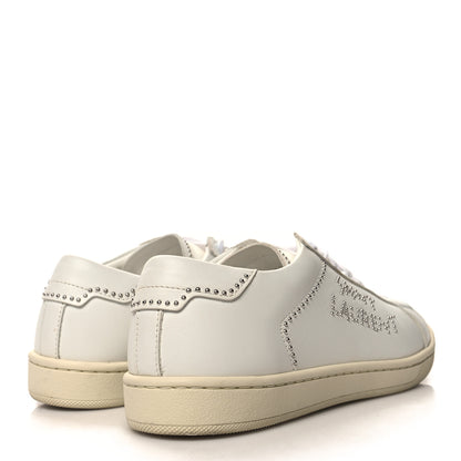 Saint Laurent SAINT LAURENT Calfskin Studded SL/08 Low Top Sneakers 37.5 White 4 of 9