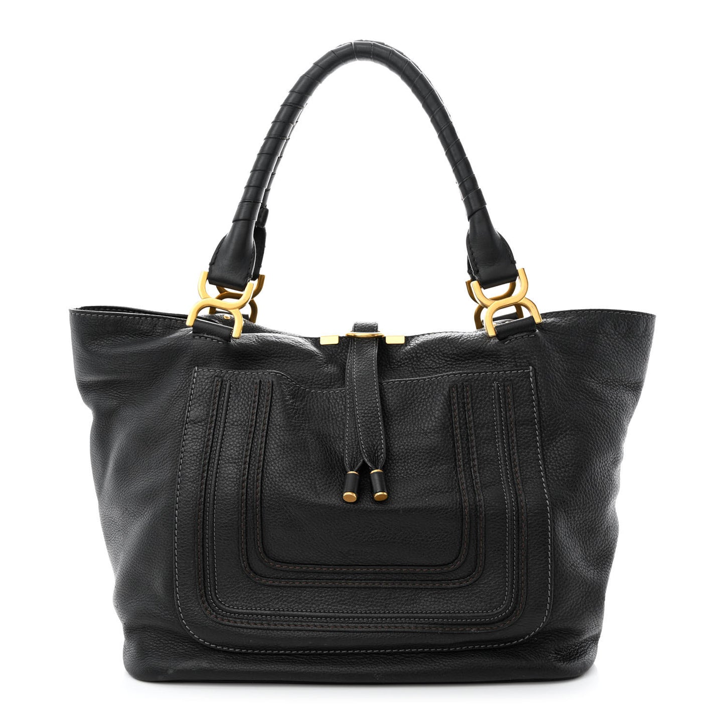 Calfskin Large New Marcie Tote Black