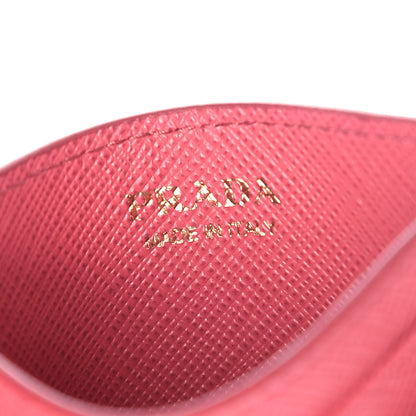 Prada Saffiano Metal Business Card Holder Pink 6 of 7