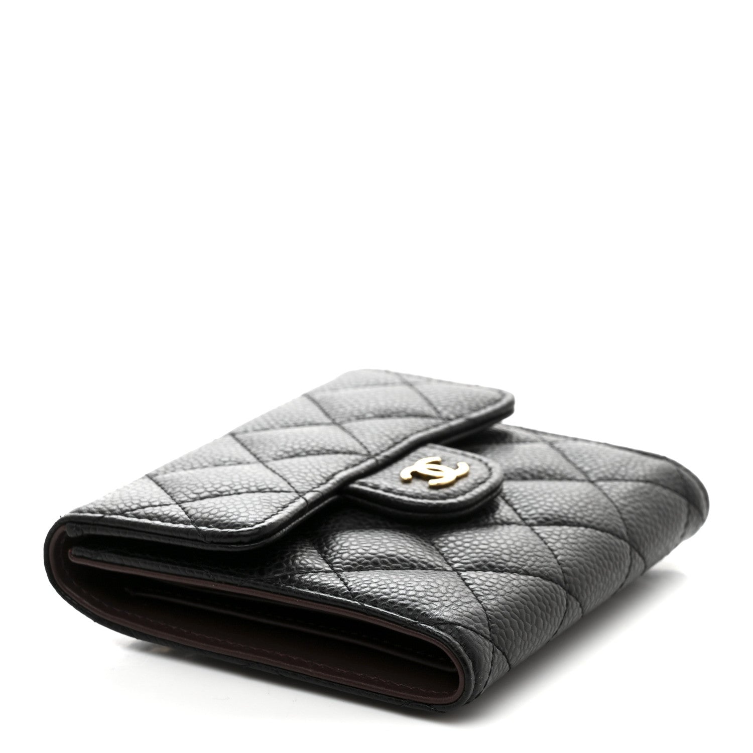 Chanel Caviar Quilted Compact Flap Wallet Black 4 of 8