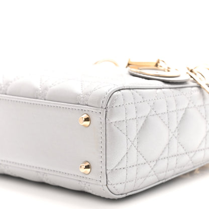 Christian Dior Metallic Lambskin Cannage Mini Lady Dior Grey 8 of 8