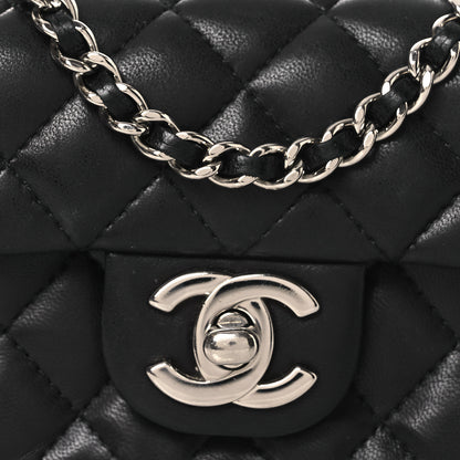 Chanel Lambskin Quilted Double Mini Flap Crossbody Black 8 of 11