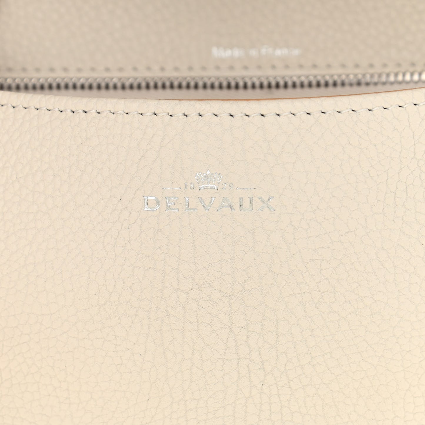 Crispy Calfskin MM Brillant Satchel Ivory