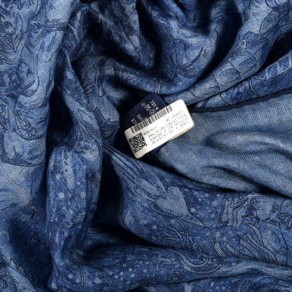 Hermes Cashmere Silk Nothing But A Dreamer Scarf 100 Bleu Chine Indigo Marine 4 of 4
