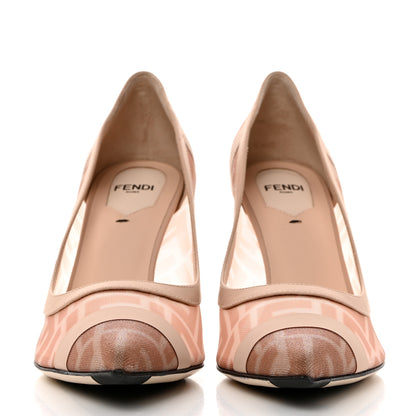 Fendi Technical Mesh Vitello Gommato FF Colibri 85mm Pumps 37 Rose Nudo 2 of 8