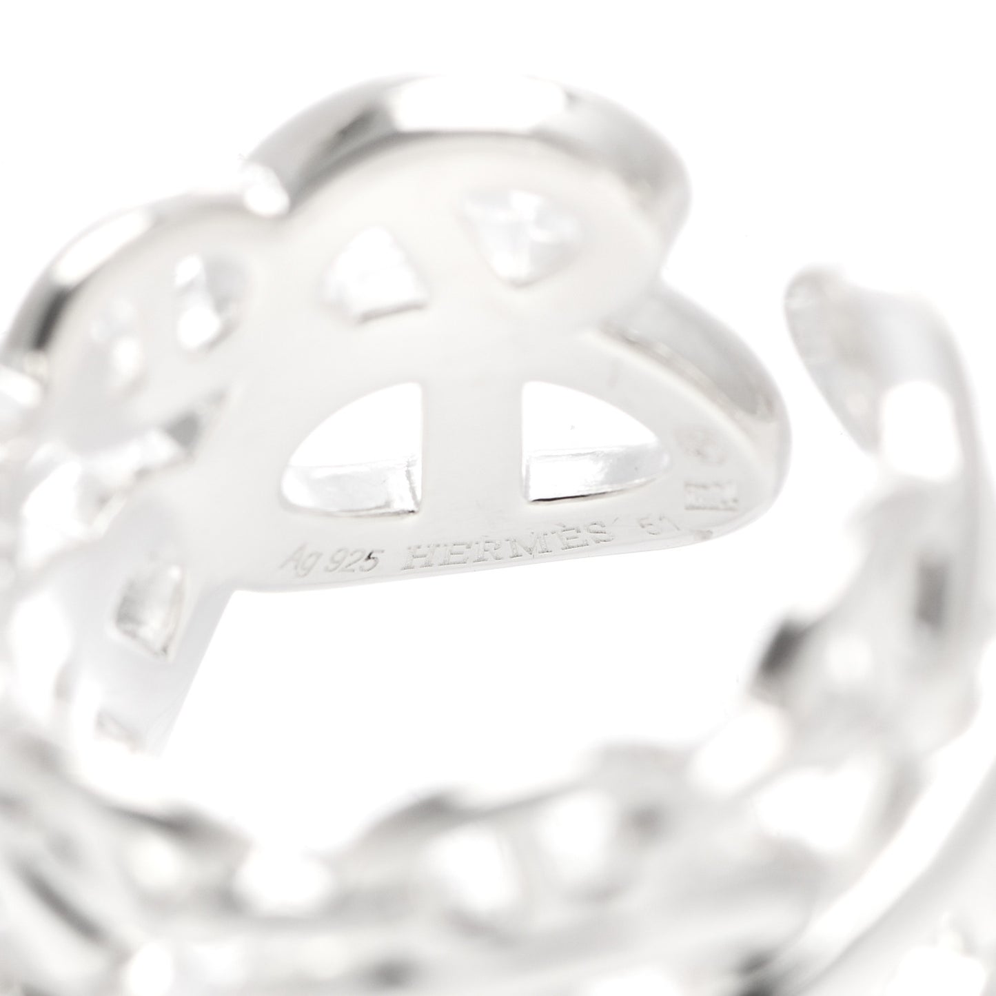 Sterling Silver GM Chaine d'Ancre Enchainee Band Ring 51 5.75