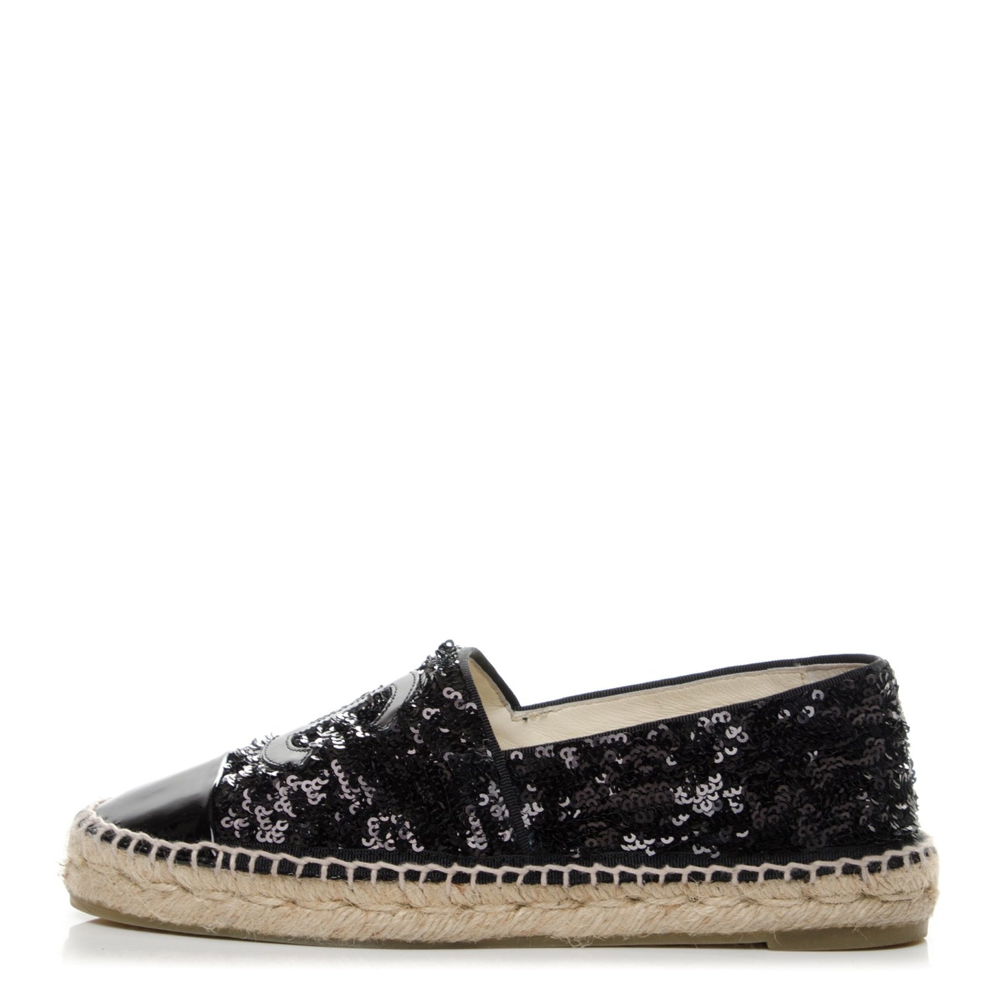 Patent Sequin CC Espadrilles 37 Black