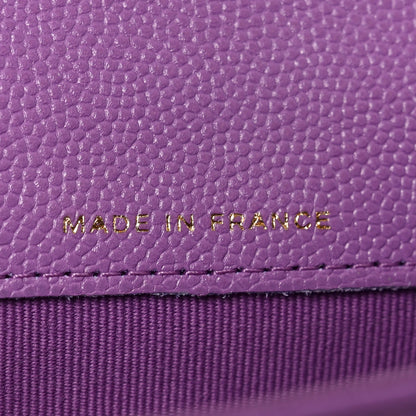 Chanel Caviar Quilted Flap Card Holder Wallet Purple 7 of 9